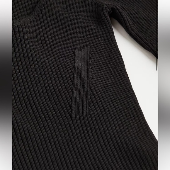 H&M Rib knit black long sleeve dress NWT - Picture 3 of 9